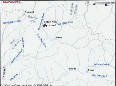 Three Mile School map